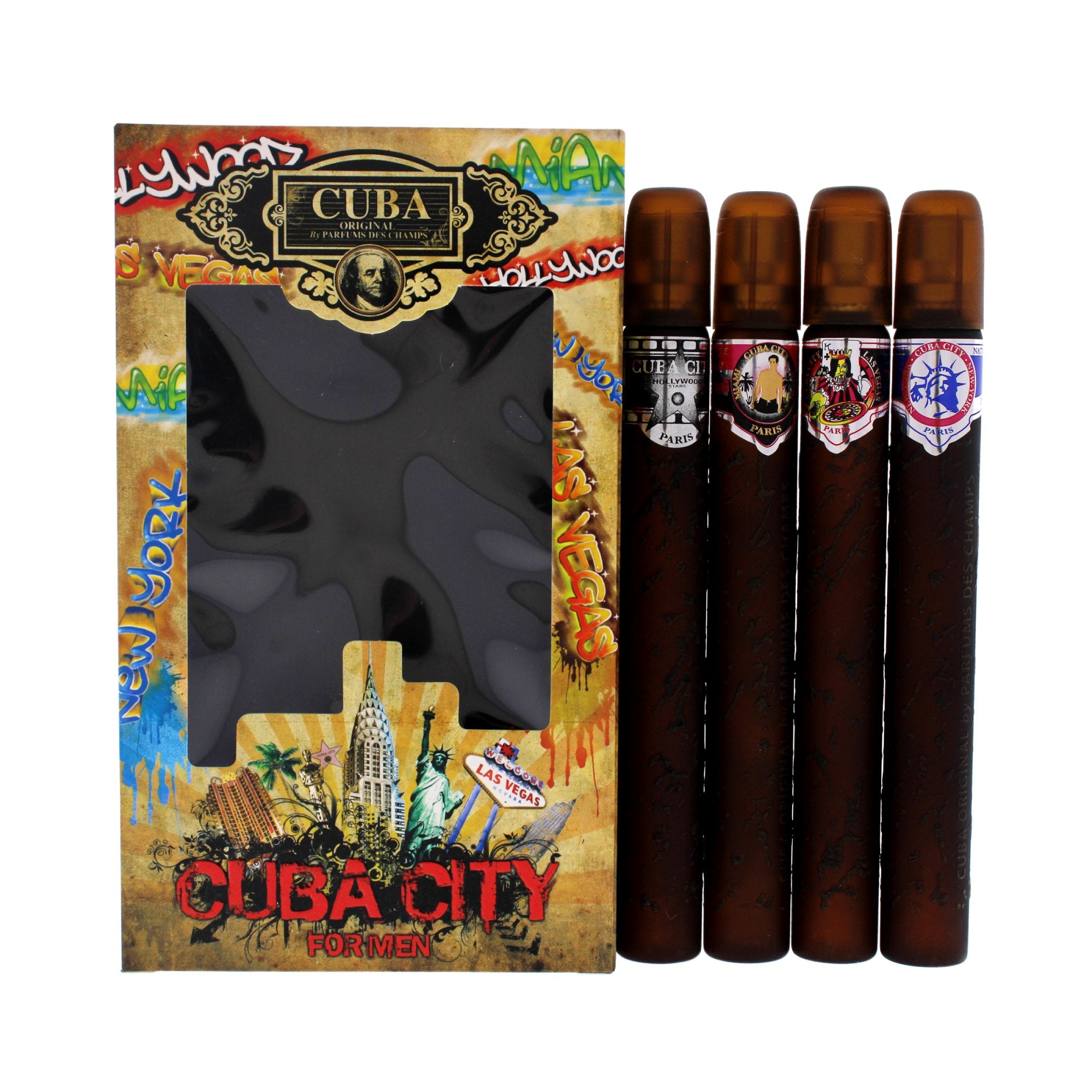 Cuba City by Cuba for Men - 4 Pc Gift Set EDT Spray