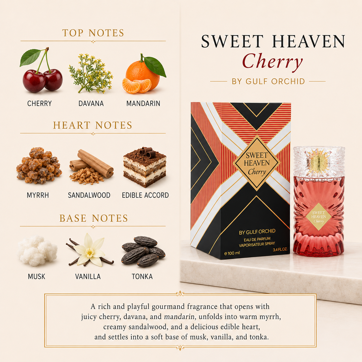 Gulf Orchid Sweet Heaven Cherry Unisex 3.4 oz (100ml)