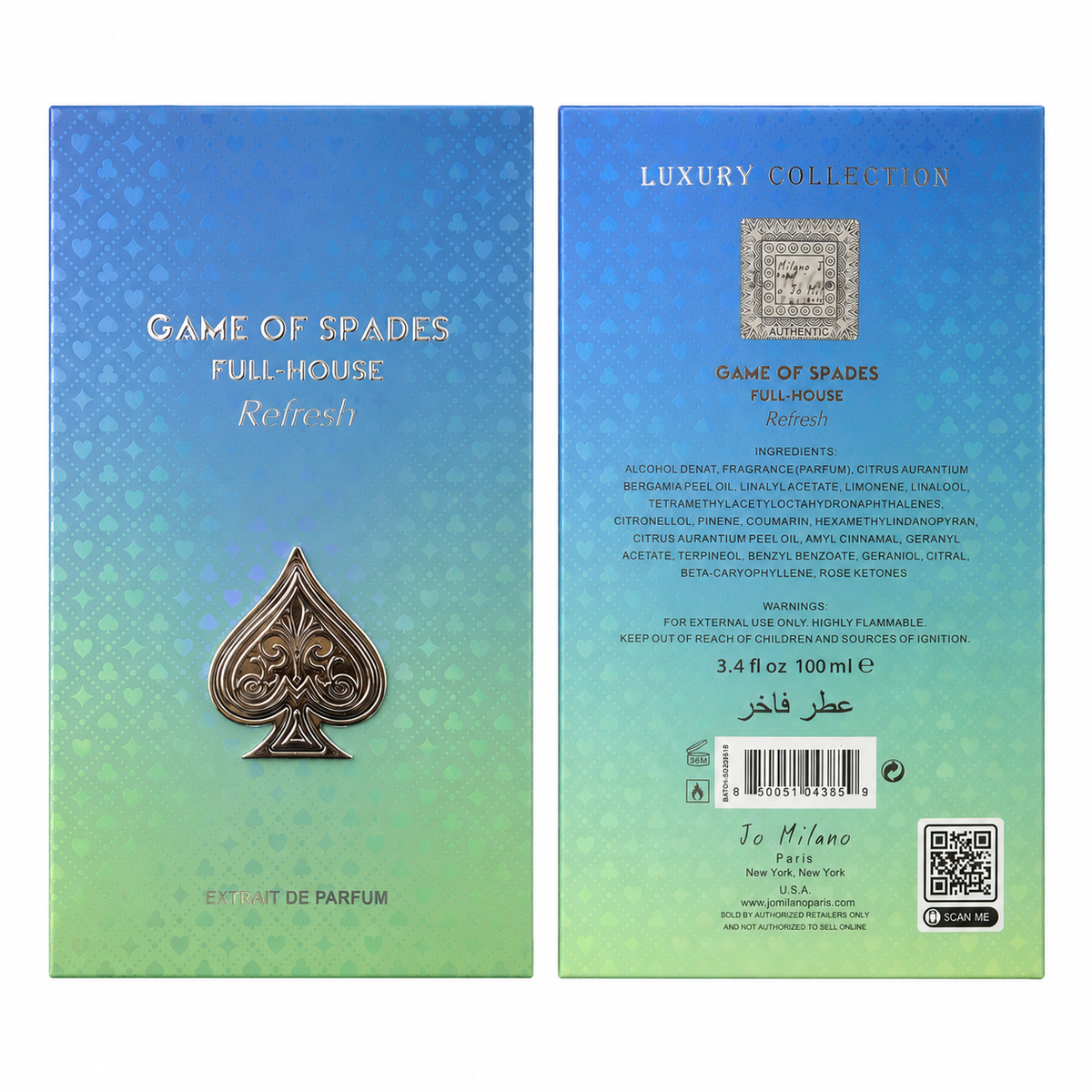Jo Milano Game Of Spade Full-House Refresh Parfum 3.4 oz (100 ml)