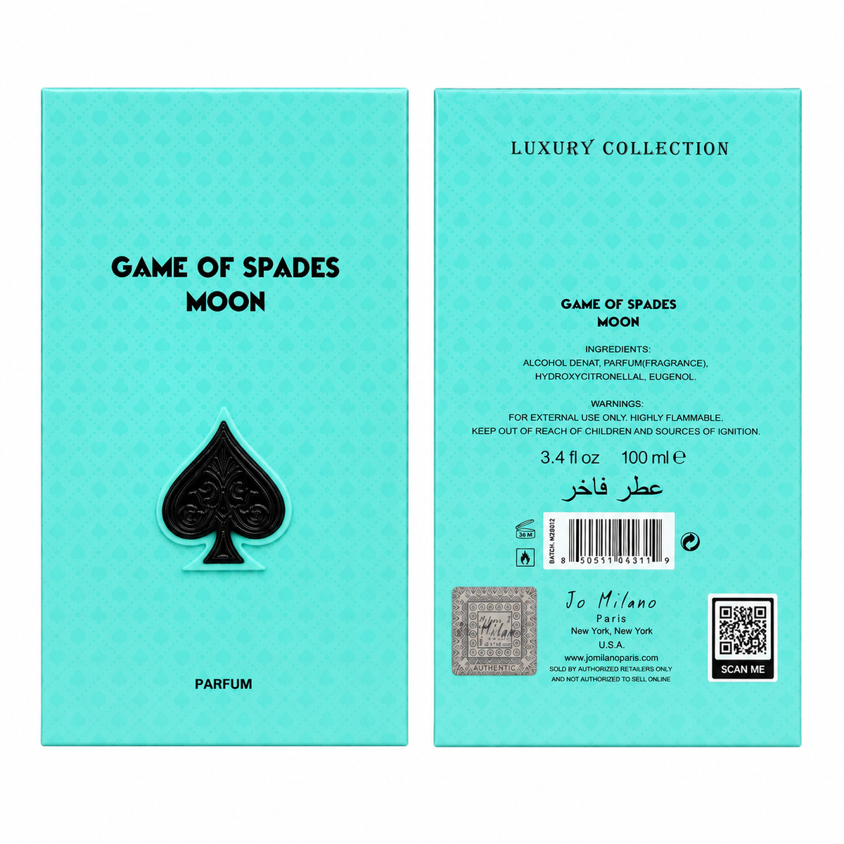Jo Milano Unisex Game of Spades Moon Parfum 3.4 oz (100 ml)