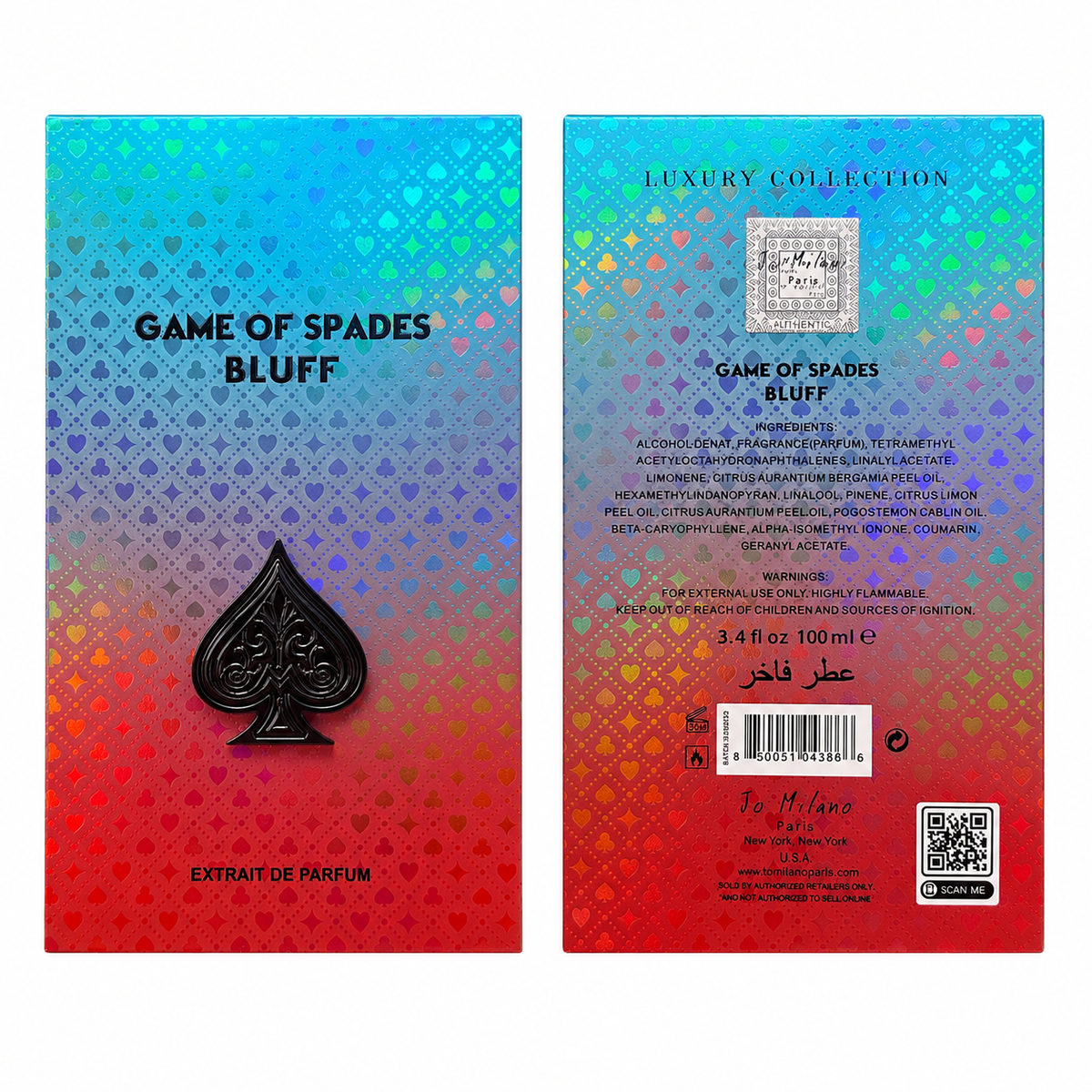 Jo Milano Game of Spades Bluff Unisex Extrait De Parfum 3.4 oz (100 ml)