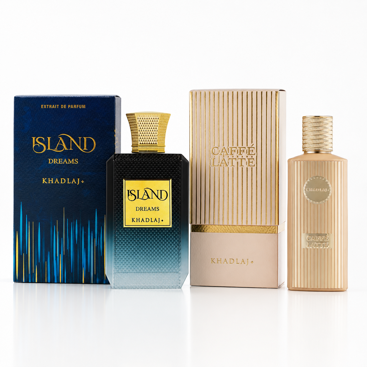Khadlaj Island Dreams Extrait de Parfum and Caffe Latte Extrait de Parfum