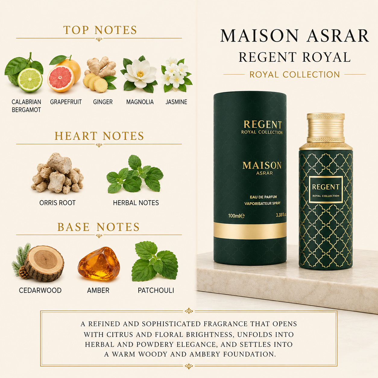 Maison Asrar Regent 'Royal Collection' Unisex EDP 3.38 oz (100ml)