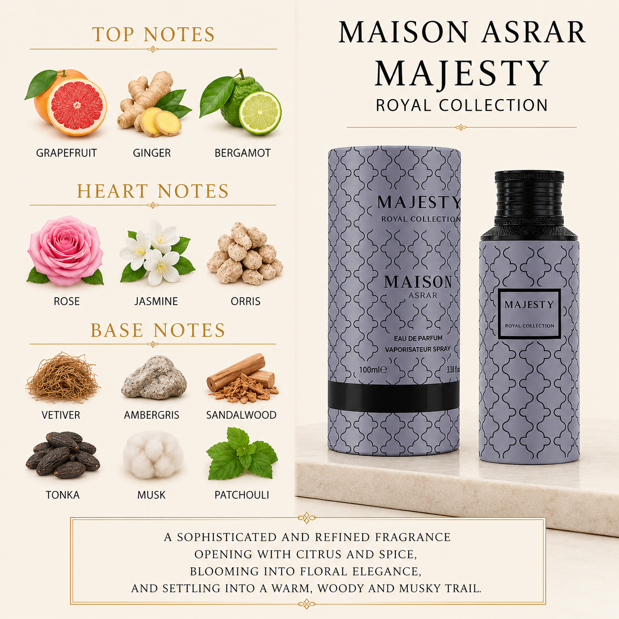 Maison Asrar Majesty 'Royal Collection' Unisex EDP 3.4 oz (100ml)