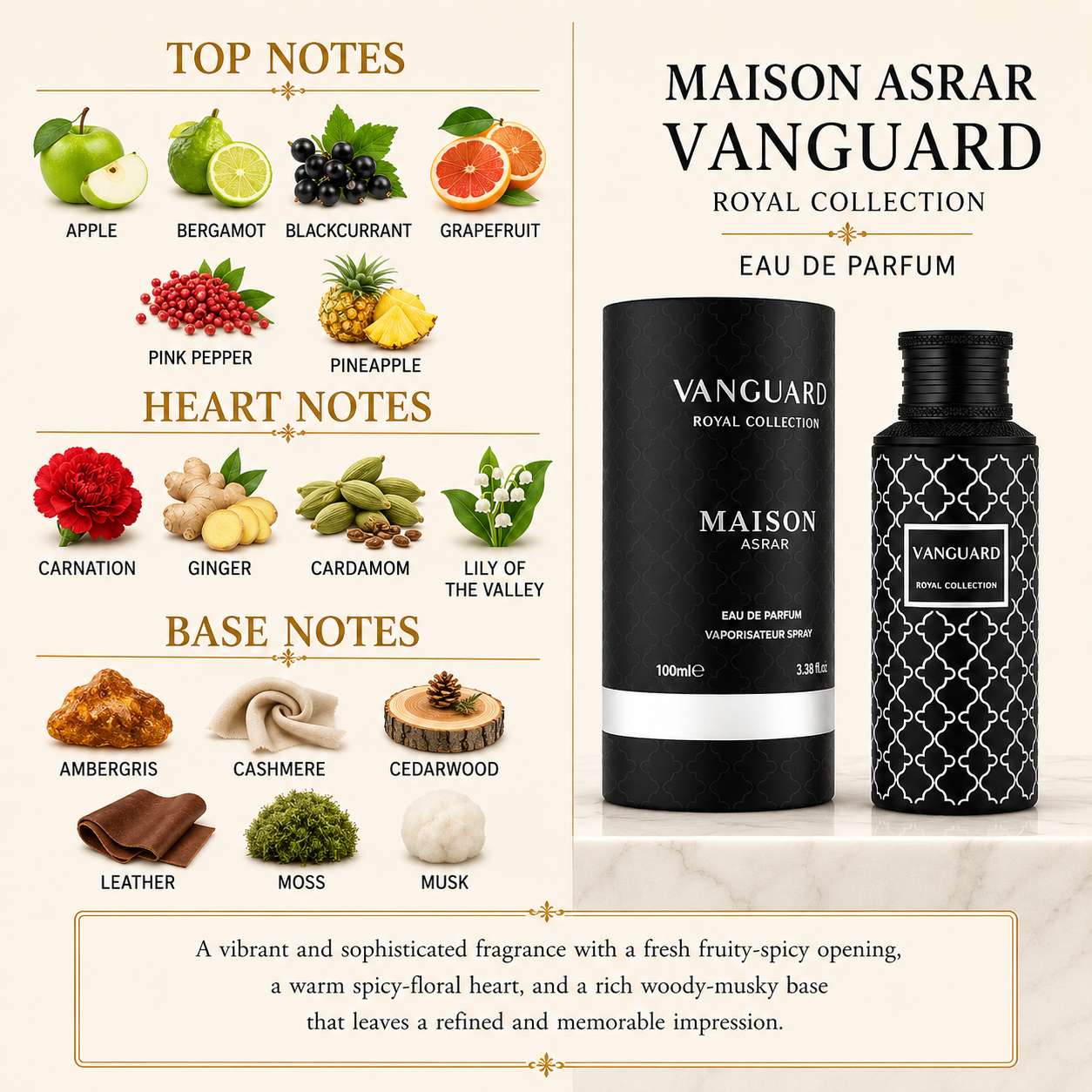 Maison Asrar Vanguard 'Royal Collection' Unisex EDP 3.3 oz (100ml)