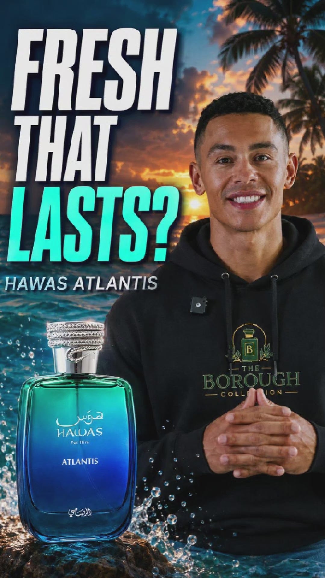 Load video: Rasasi Hawas Atlantis Men's EDP Spray 3.38 oz (100ml)